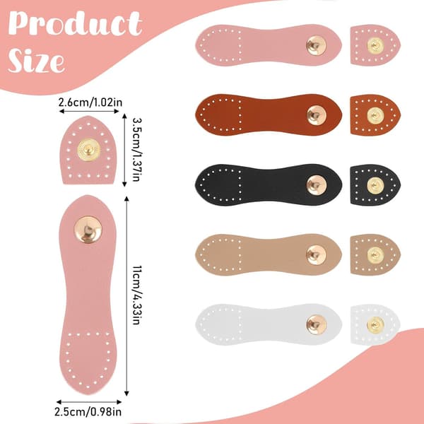 12 Set Snäppspännen för plånböcker, väskor, jackor, DIY-hantverk, flerfärgade 12-pack