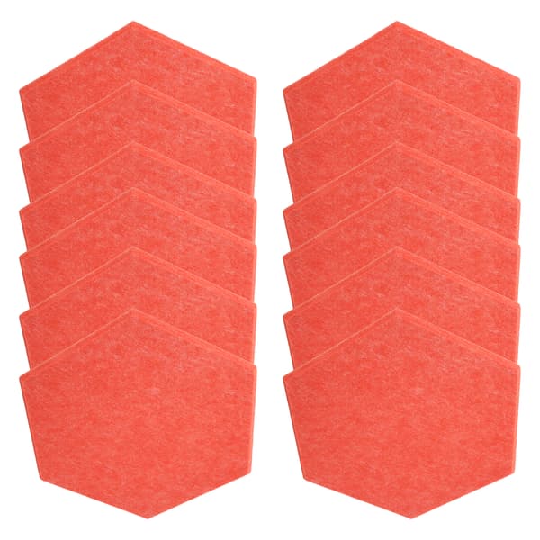 12 stk Lydabsorberende Panel Hex Akustisk Isolasjon Lydisolering Skumsett Kit for HjemRosa