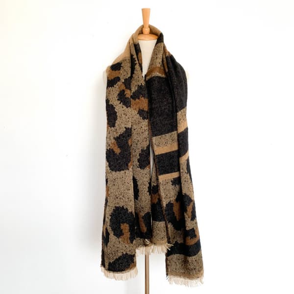 Dame Vinter Skjerf Sjal Wraps Myke Varme Teppe Skjerf for Kvinner Leopard Skjerf