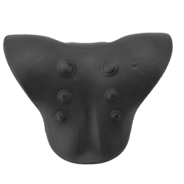 Nakke- og skulderafslapper til smertelindring U-formet design Spinal Traction Deep Cervical Massagepude Sort