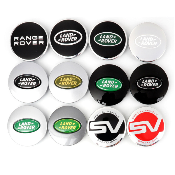 För Land Rover Range Rover Evoque Discovery 4 5 Discovery Freewheel Hub Cover Center Badge - No. 6 Style (Pack of Four)