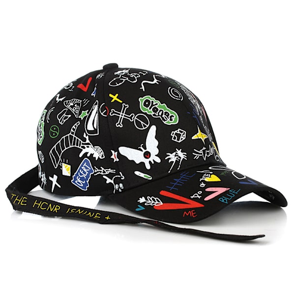 Unisex Graffiti Baseball Cap, K-pop Boys Outdoor Snapback Hat, Dad Hat, Trucker Hat til Mænd og Kvinder