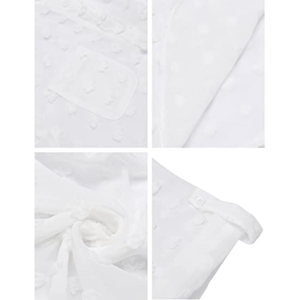Kvinde badedragt strand cover ups skjorte bikini strandtøj badedragt strand coverups kjole,  B-hvid-tyk, XXL