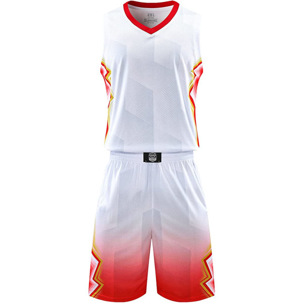 Baskettröjor och shorts för herrar Laguniformer med fickor Träningsdräkt Uniformer vit—L