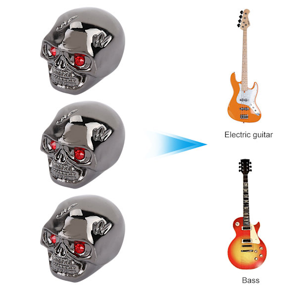 3 st Metallgitarr Volym Tonkontroll Knoppar Knapp Tillbehör för Elgitarr och Bas
