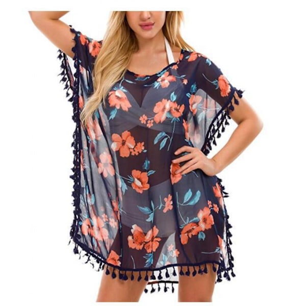Wekity Dam Virkad Chiffong Tofs Baddräkt Beach Bikini Cover Up för badkläder (YT017)
