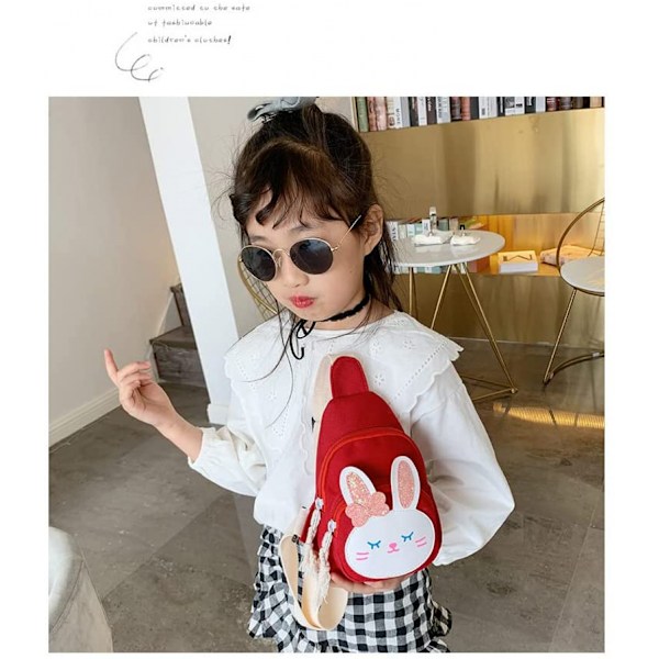 Hiflyer slynge taske skuldertaske brysttaske, lille rygsæk lille slynge taske, Kawaii rygsæk Kawaii rygsæk slynge rygsæk (rød)