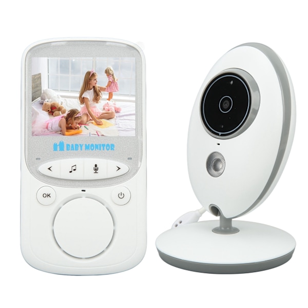 Trådlös babymonitor 2,4 tum fjärrvideo dubbelriktad intercom babykamera monitor för hem 100‑240V EU-kontakt