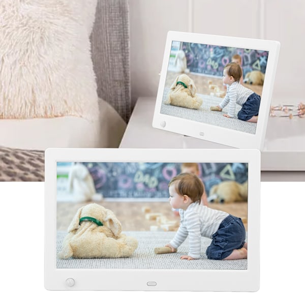 7,8-tums digital fotoram 1080P HD LED-skärm Human Sensor Fjärrkontroll Digital fotoram för fotovisning Videouppspelning EU-kontakt 100-240V