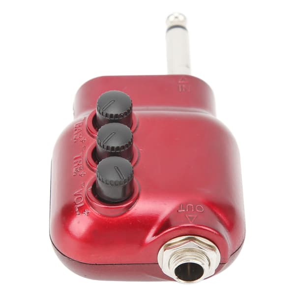 Gitar Pre-forsterker Mini Preamp 6,35 mm Plugg for Akustiske Gitarer Instrument Tilbehør Rød