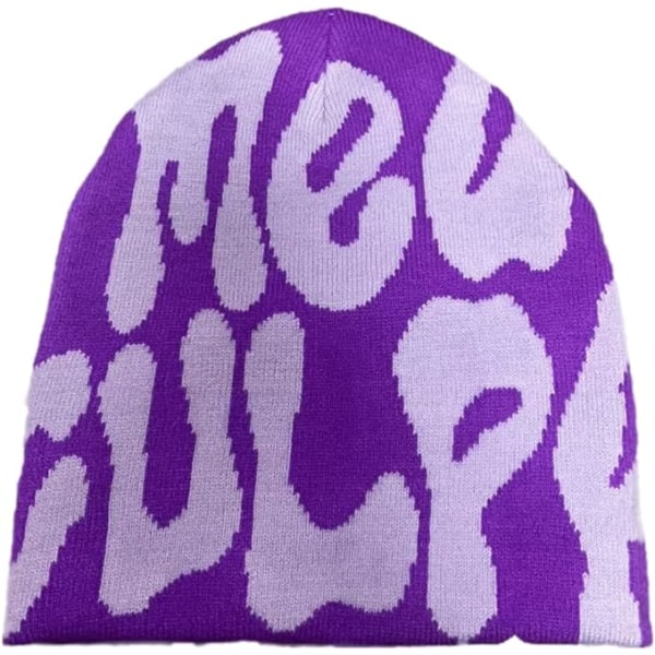 Dame Beanie Bonnet Y2k Beanies Damelue Vinter for Dame Huer Tilbehør purple