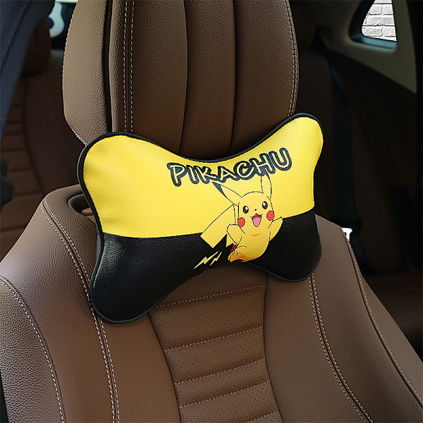 Auton lannen tuki tyyny, auton niskatyyny, muistivaahto niskatyyny - Pikachu D-tyyppinen ohjauspyörän suojus 1