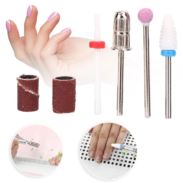 Tungstenstål nagelborr set nagelslipningshuvud poleringsverktyg manikyrtillbehör FD-1