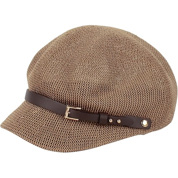 Sommerstrohat med bred skygge til kvinder - Newsboy Cap - Malerhat