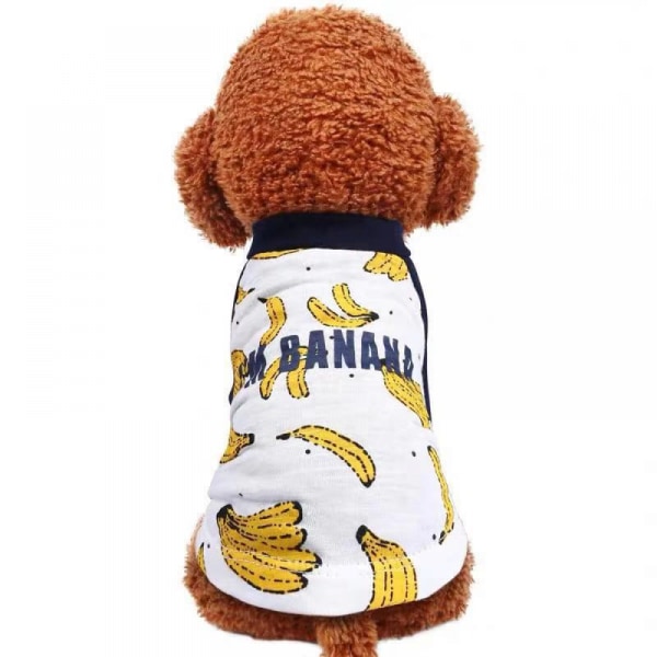 Bomullskläder för valpar Sommar Hundtröjor - Hundkläder T-shirts Fruktmönster Hundväst Tank Top T-shirts för valpar (Storlek M)
