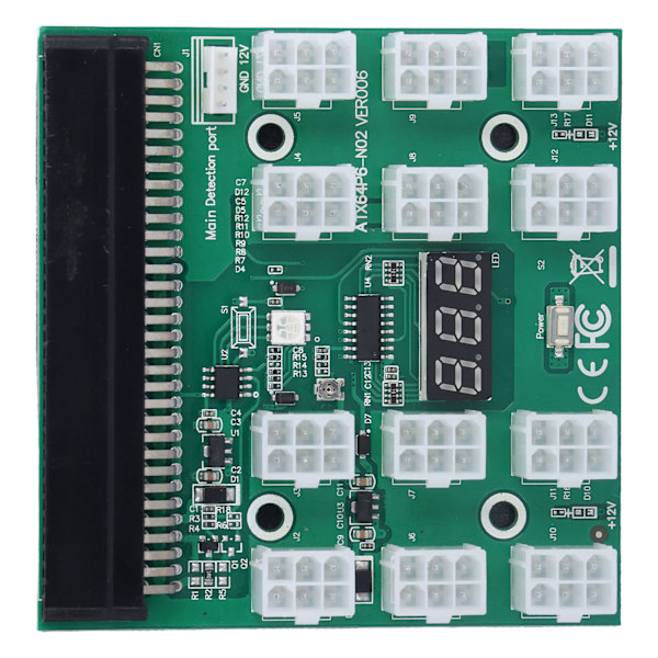 Strömadapter Breakout Board Adapter Server Intern Modul LED Spänningsdisplay 4 Pin 12 Port