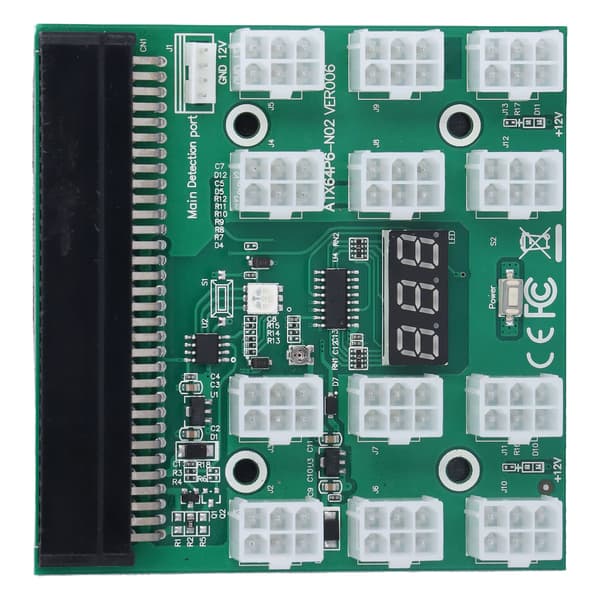 Strømforsyningsadapterkort Server Internt Modul LED Spenningsdisplay 4 Pin 12 Port
