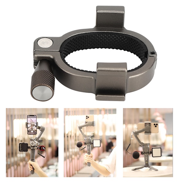 UURig R037 Aluminiumlegering Fällbar Snabbfrigöring Dubbel Kallskoförlängningsfäste för DJI Osmo Mobile3 Mobiltelefon Kulhuvud Stabilisator