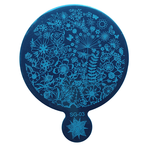 Neglekunst Stempel Fashion Spejl Blomst Manicure Plader DIY Polsk Print Stempel Stencil SG-03