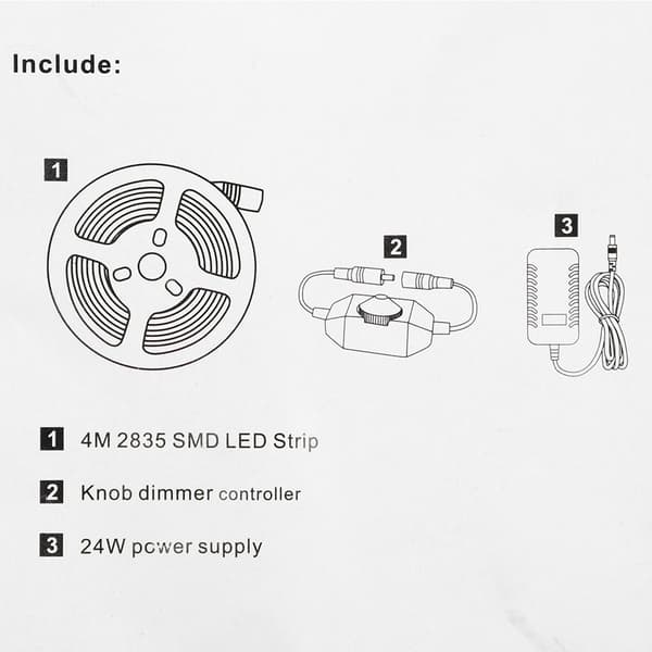 13ft SMD 120 LED Strip Bar Vanity Mirror Makeup Lamp Fleksibel Strip Light Kit