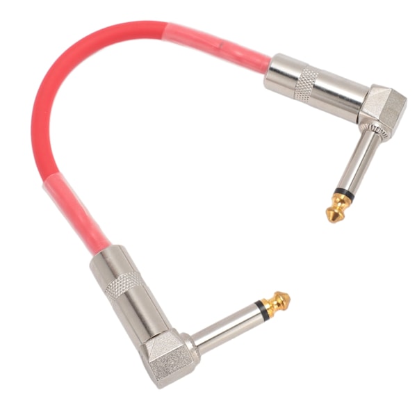 6 stk gitarpatchkabel 6 tommer 6,35 mm rettvinklet lydkabel for effektpedal mikser forsterker elektriske gitarer basser rød