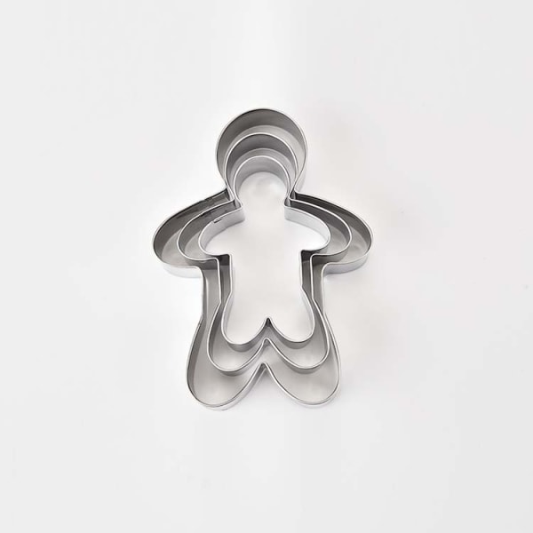Peberkagemand-kageformssæt - 3 stk. assorterede størrelser store bulk peberkagemand-kageforme fondant-kiksform