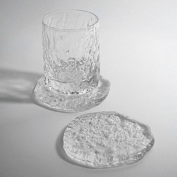Underlägg glasunderlägg glas underlägg kristall nordisk smältande is runt köksbord kopp matta söt
