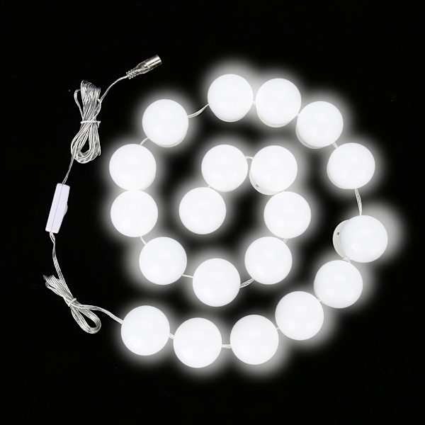 20 st LED-spegellampor sminkset för sminkbord USB-dimning