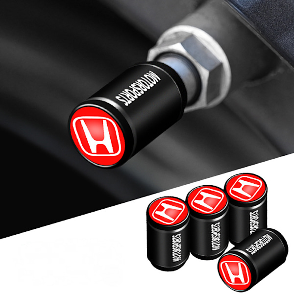 Passer til Honda Accord Crown Road Lingpai Binzhi Civic Bil Dekkventil Deksel Ventilkjerne Beskyttelsesdeksel (Honda Black Label [Svart] 8-pakning)