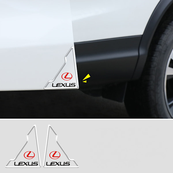 Antikrockhörnskydd för bildörr fram, PVC-dörrstötskyddskant anti-scratch gummiskyddsfilm - Lexus (tvåpack)