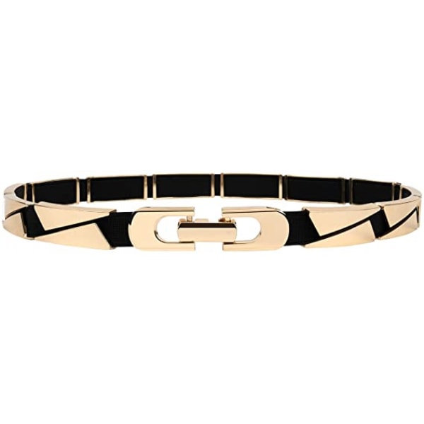 Women Dress Belts Elastic Stretch Waist Belts for women Dresses with Gold Buckle, Gold Triangle