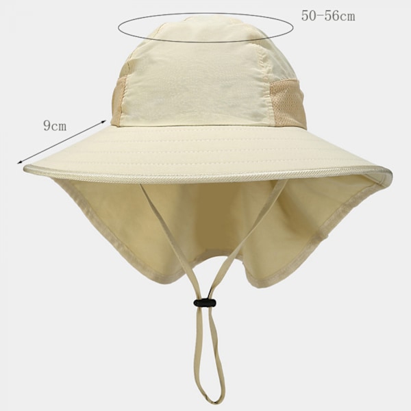 AVEKI UPF 50+ Solhatt for gutter med nakkeklaff, sommerstrandhatt, barnesafarihatt, mørkeblå