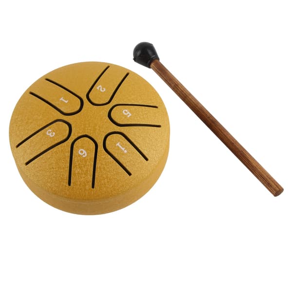 Handpan Drum Professional Mini 6 Note Worry Free Tongue Drum Percussion Instrument med Drumstick Gold