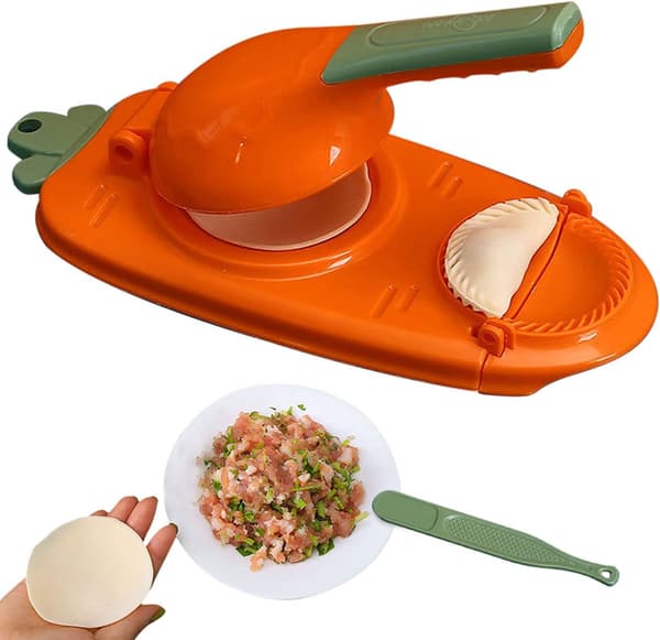 2023 Dumpling Skin Artifact DIY Dumpling Maker -【Ny versjon】2-i-1 Dumpling Maker, Multifunksjonell Manuell Dumplingpresse (Rød)