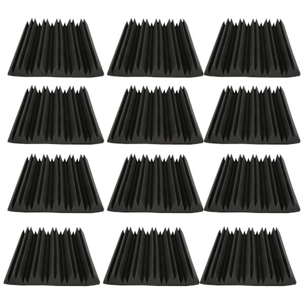 12 stk akustiske skumplater lydabsorberende lydisolerende kiler for studiohjem 30x30x5cm
