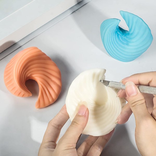 Spiral Stearinlysform Spiral Cylinderform Søjlelysform Lerform Lysfremstillingsforme Håndværksforsyninger 3D Form Silikonform til R E