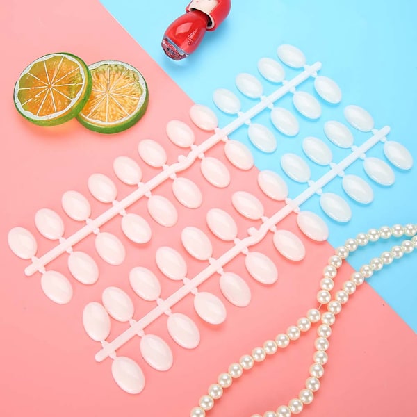 48 Tips Flad-Bag Manicure Polish Gel Farve Display Praksis Værktøj Cremet Hvid Stor Størrelse