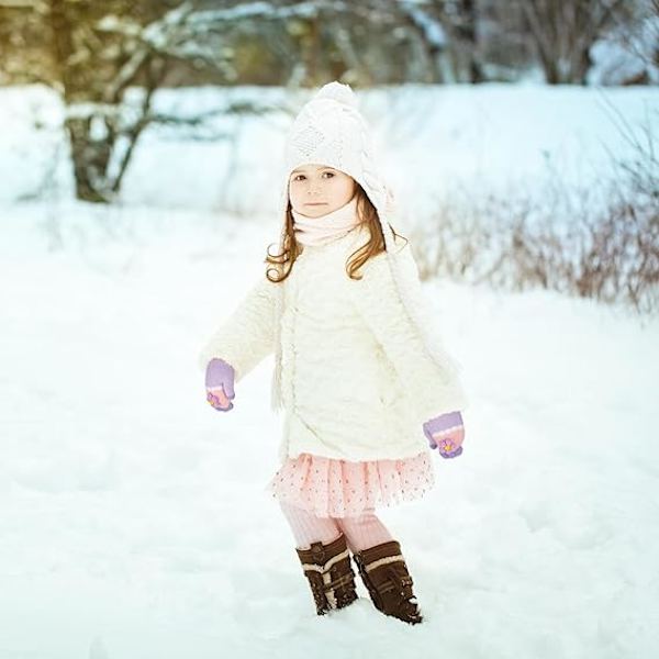 Baby Vantar Vinter Varma Stickade Vantar Magiska Stretchvantar med Fluffigt Foder för Barn Småbarn Flickor 1 2 3 År Gamla, 3 Par