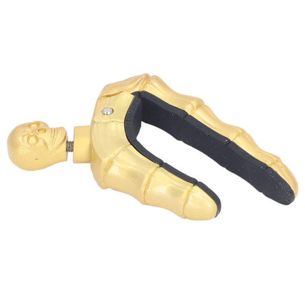 Guitar Capo Skull Knob Locking Design Blød Silikone Ridsefast Capo til Elektriske Akustiske Guitarer Ukulele Guld