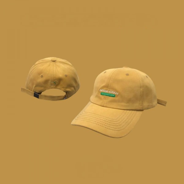 Dotpet Letter broderad hatt Justerbar cap(gul)