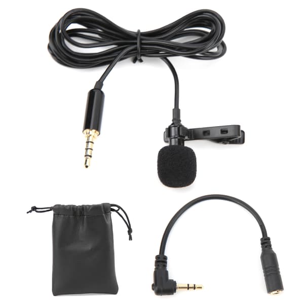 Lavalier Mikrofon ClipOn Elektronisk Tilbehør med S01 Adapter til Computer/Telefon Kamera