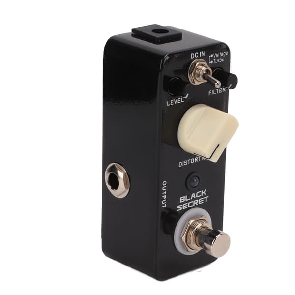 Gitarr Effekt Pedal Svart Secret Klassisk Distortion True Bypass 2 Lägen Tillbehör