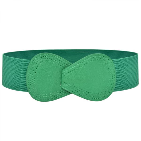Lås spänne elastisk midjeband för kvinnor elastisk elastisk midjeband klänning ner jacka wrap up midjeband - Grön
