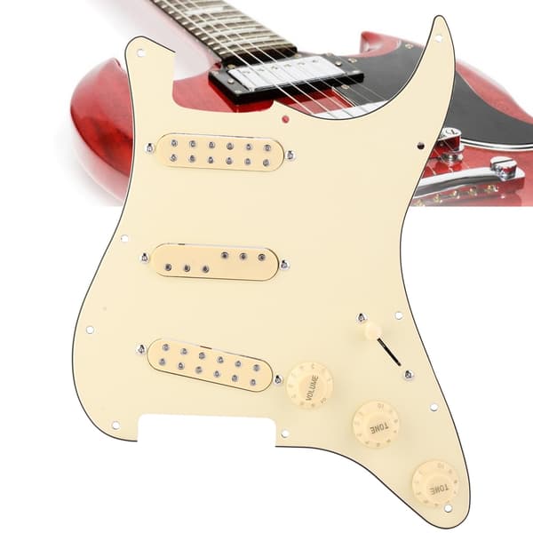 SSS29 Beige Elektrisk Guitar Loaded Pickguard Pickup Loading Pick Guards Sæt