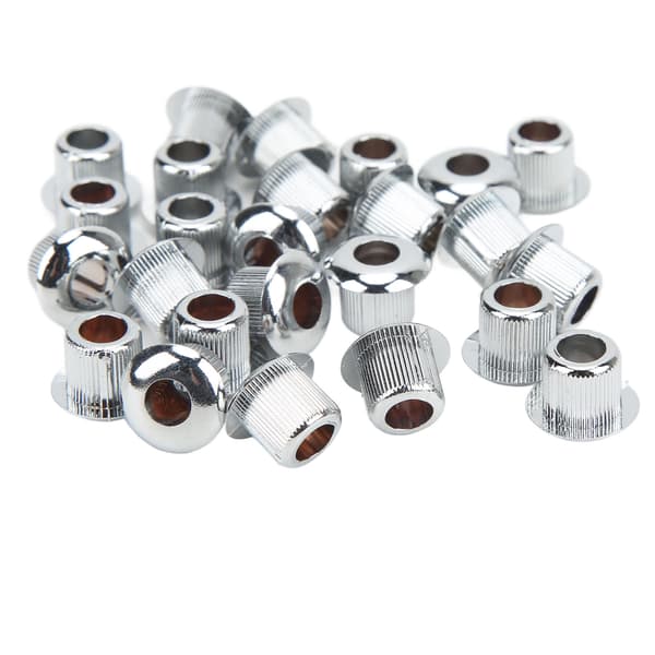 24 st gitarrsträngsknappar Ferrules 10 mm Högpresterande plastmaterial Halvstängt design Gitarrdelar Silver