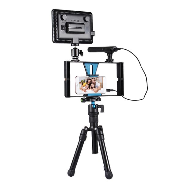 PULUZ Telefon Smartphone Video Bur Stabilisator Rig Stativmontering til LED-lampe Mikrofon