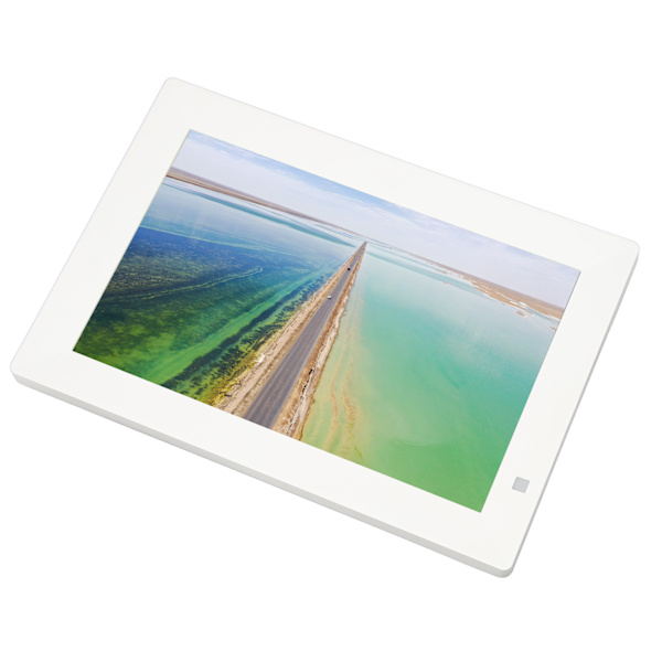 10 tums digital fotoram 1024x800 Mänsklig kropps induktion MP3 MP4 klockkalender elektronisk bildram 100‑240V EU-kontakt