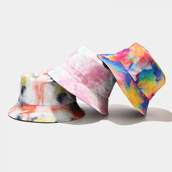 AVEKI Bucket Hat Tie Dye Reversible Fisherman Sommer Strand Solhatte til Kvinder