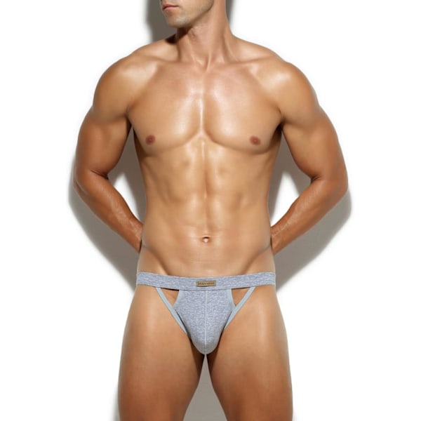 Mænds atletiske supporter stræk undertøj mesh jock strap multipack White With Pattern grey