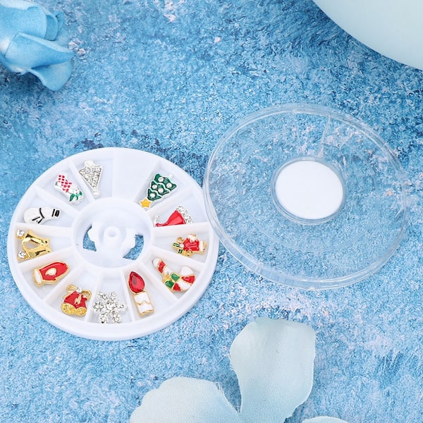 3D Jul Stil 12 Rutnät Spik DIY Manikyr Nagelkonst Dekoration Tillbehör Verktyg (Typ C)